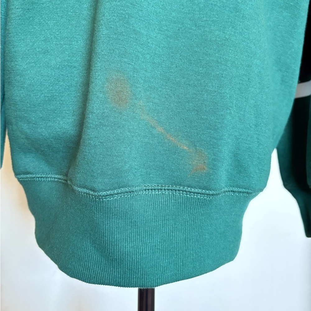 NWT Oak & Trellis Woman’s XS Green Oversized Long Sleeve Embroidered SweatShirt - Picture 5 of 11